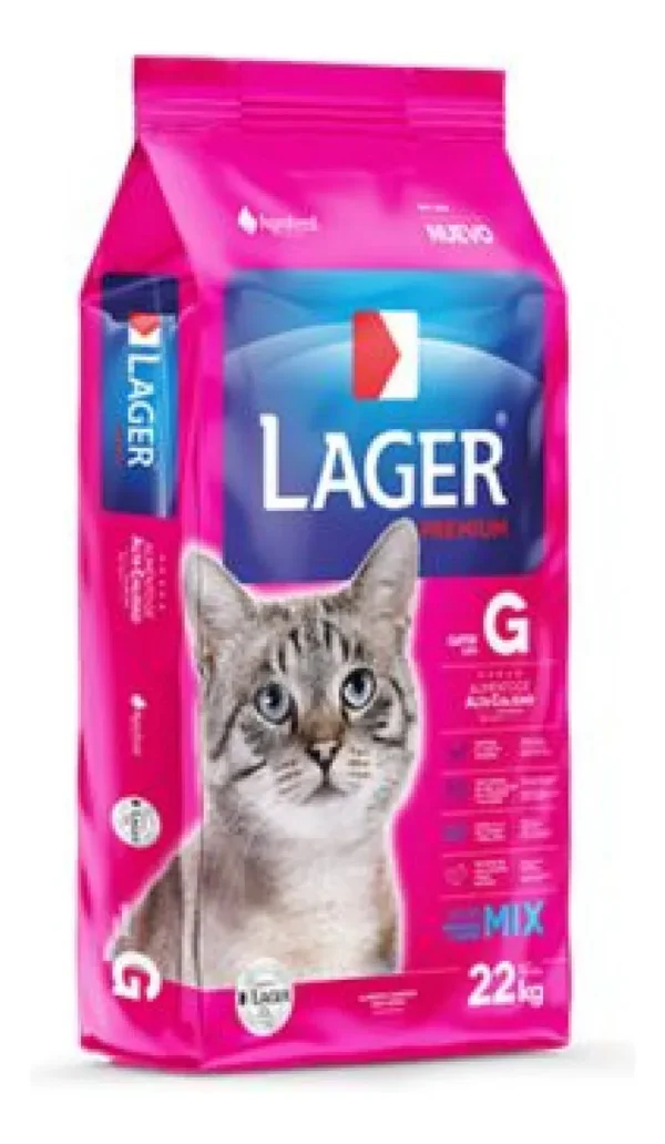 Alimento Lager Gatos Premium para gato adulto sabor mix de 22 kg