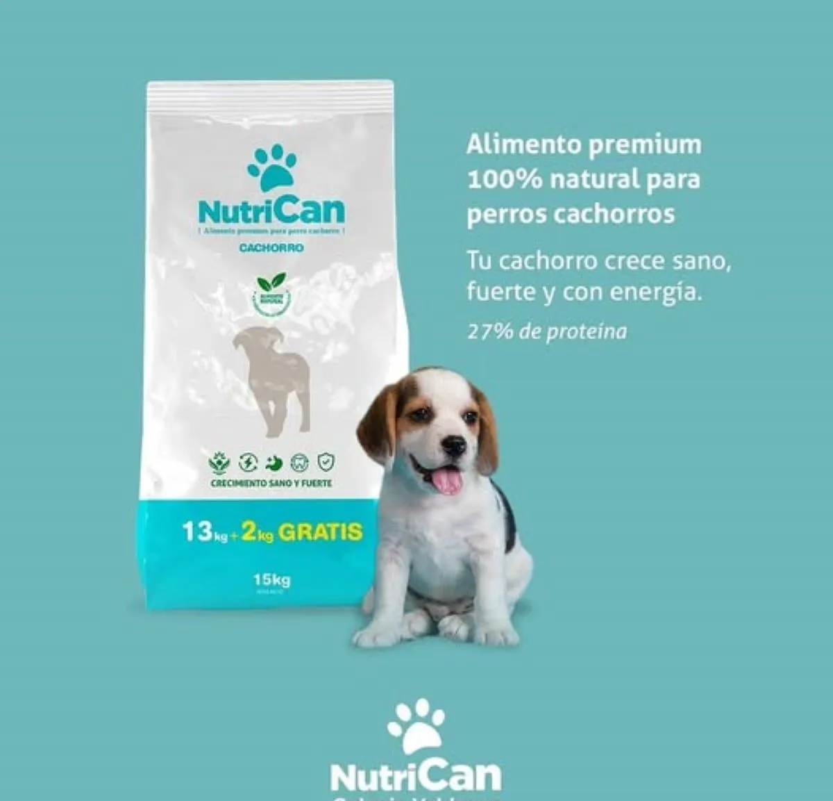 Alimento Perro Cachorro Nutrican 15kg (13k +2kg) Carne y Pollo