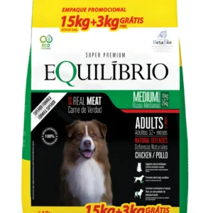 Equilíbrio Active Total Alimentos De 18kg Para Perro Adulto Raza Mediana Sabor Pollo